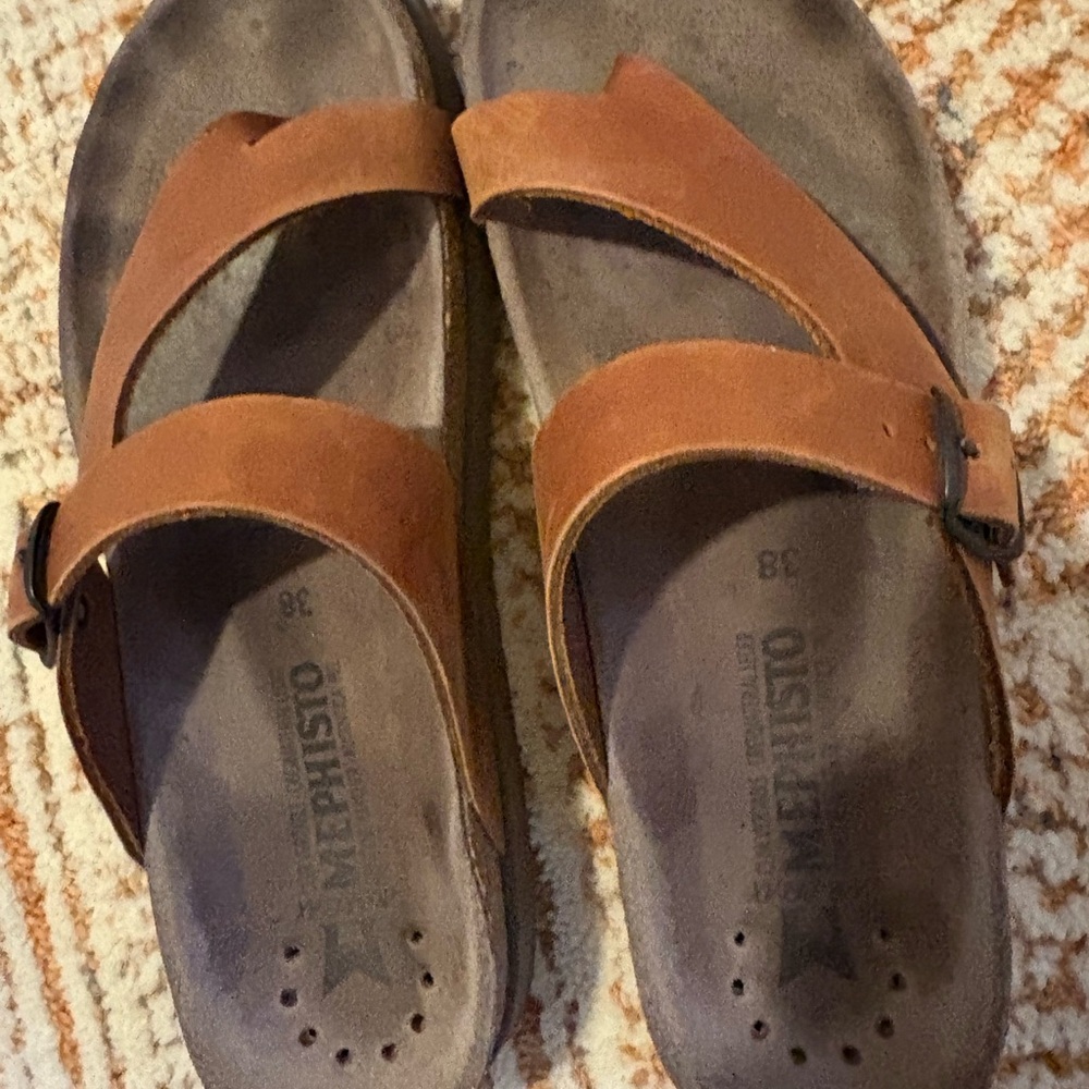 Mephisto Tan Leather Sandals size 38 - Picture 4 of 4